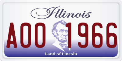 IL license plate A001966