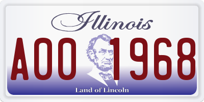 IL license plate A001968