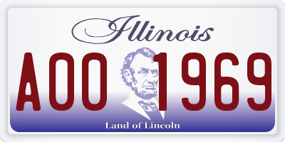 IL license plate A001969