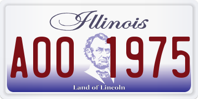 IL license plate A001975