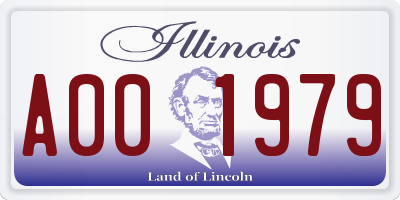 IL license plate A001979