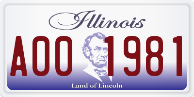 IL license plate A001981