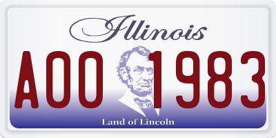 IL license plate A001983