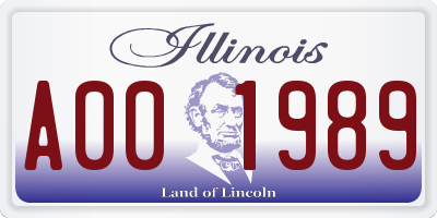 IL license plate A001989