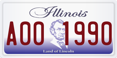 IL license plate A001990