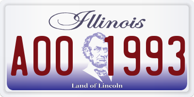 IL license plate A001993