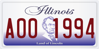 IL license plate A001994