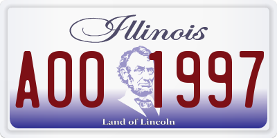 IL license plate A001997