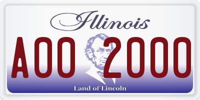 IL license plate A002000