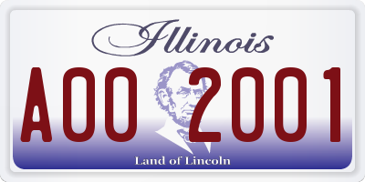 IL license plate A002001