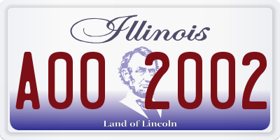 IL license plate A002002