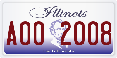 IL license plate A002008