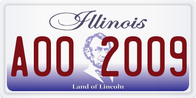 IL license plate A002009