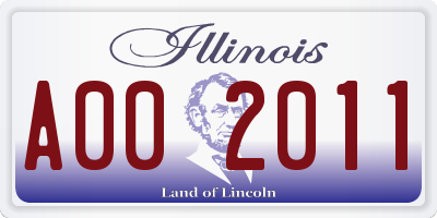 IL license plate A002011