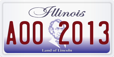 IL license plate A002013