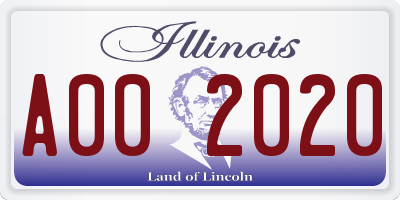 IL license plate A002020
