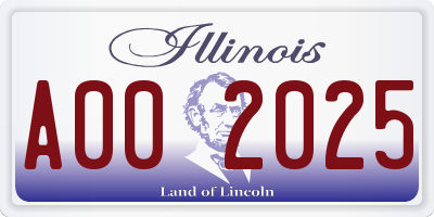 IL license plate A002025