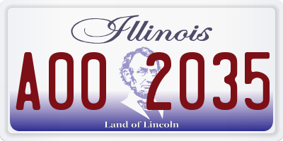 IL license plate A002035