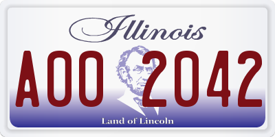 IL license plate A002042