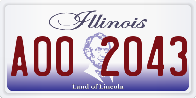 IL license plate A002043