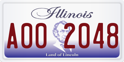 IL license plate A002048