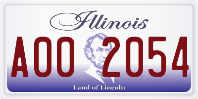 IL license plate A002054