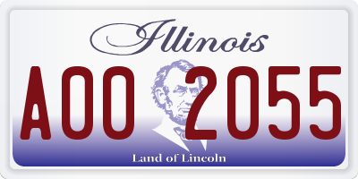 IL license plate A002055