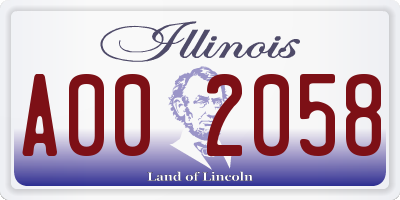 IL license plate A002058