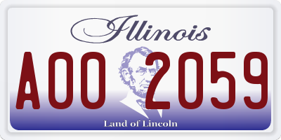 IL license plate A002059