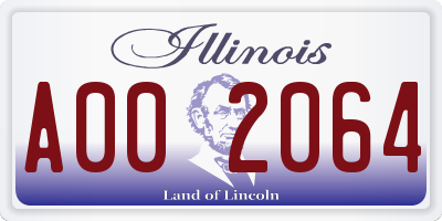 IL license plate A002064