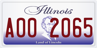 IL license plate A002065