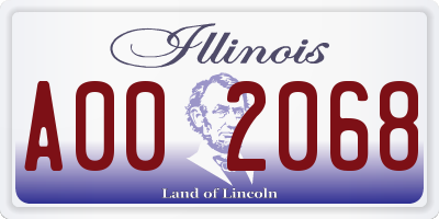IL license plate A002068