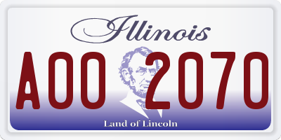 IL license plate A002070