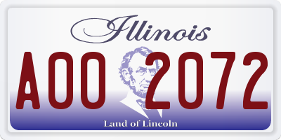 IL license plate A002072