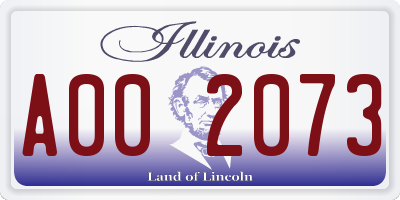 IL license plate A002073