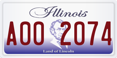 IL license plate A002074