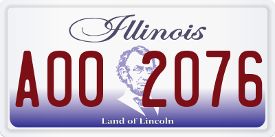 IL license plate A002076