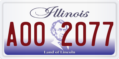 IL license plate A002077