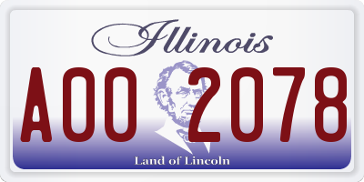 IL license plate A002078