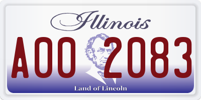 IL license plate A002083