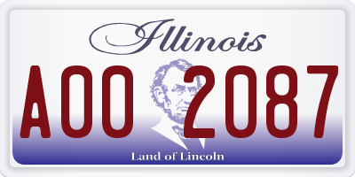 IL license plate A002087