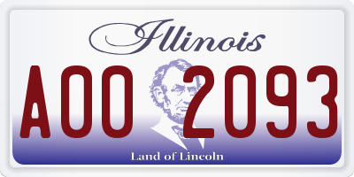 IL license plate A002093