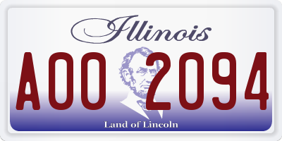 IL license plate A002094