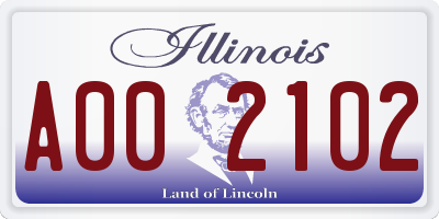 IL license plate A002102