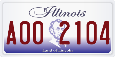 IL license plate A002104
