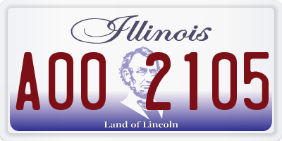 IL license plate A002105