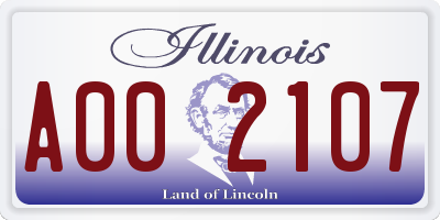 IL license plate A002107