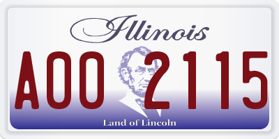 IL license plate A002115