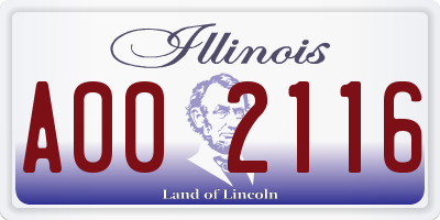 IL license plate A002116