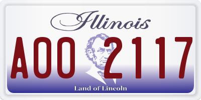 IL license plate A002117